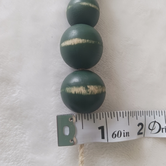 Boho Wooden Round Bead Garland w/ Jute Tassels - Picture 10 of 13